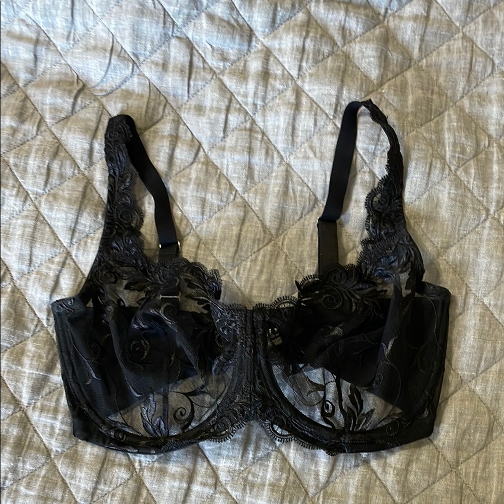 Soma Elegant Black Lace Bra 34DDD